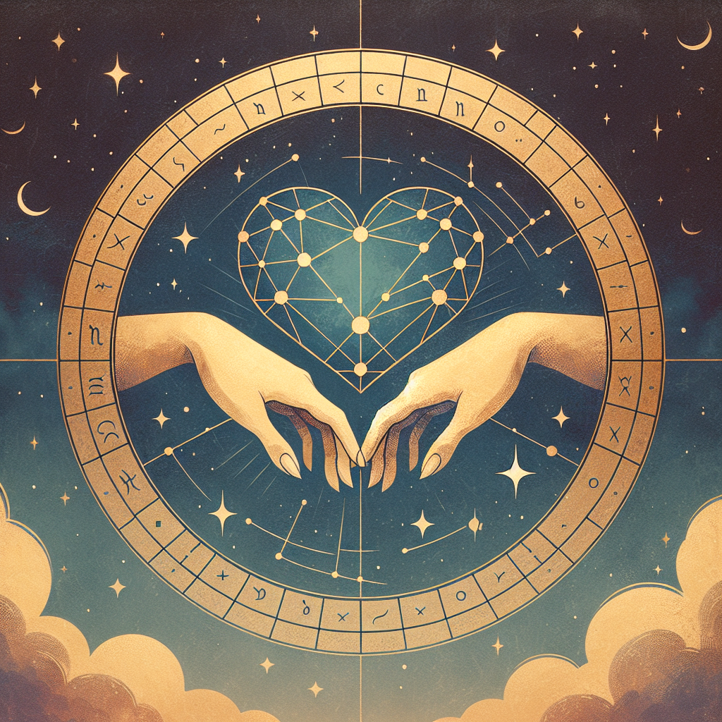 Coeur cosmique et roue du zodiaque, amour et compatibilité