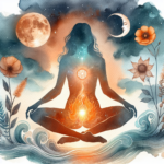 Chakra sacré lumineux, eau en mouvement et élan créatif