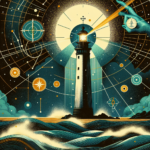 Phare et ciel étoilé pour traverser les transits
