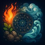 Zodiaque entouré des quatre éléments astrologiques